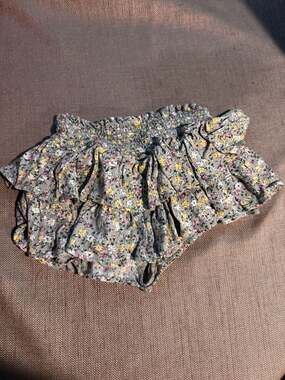 No Comment Girls Floral Print Ruffled Mini Skort